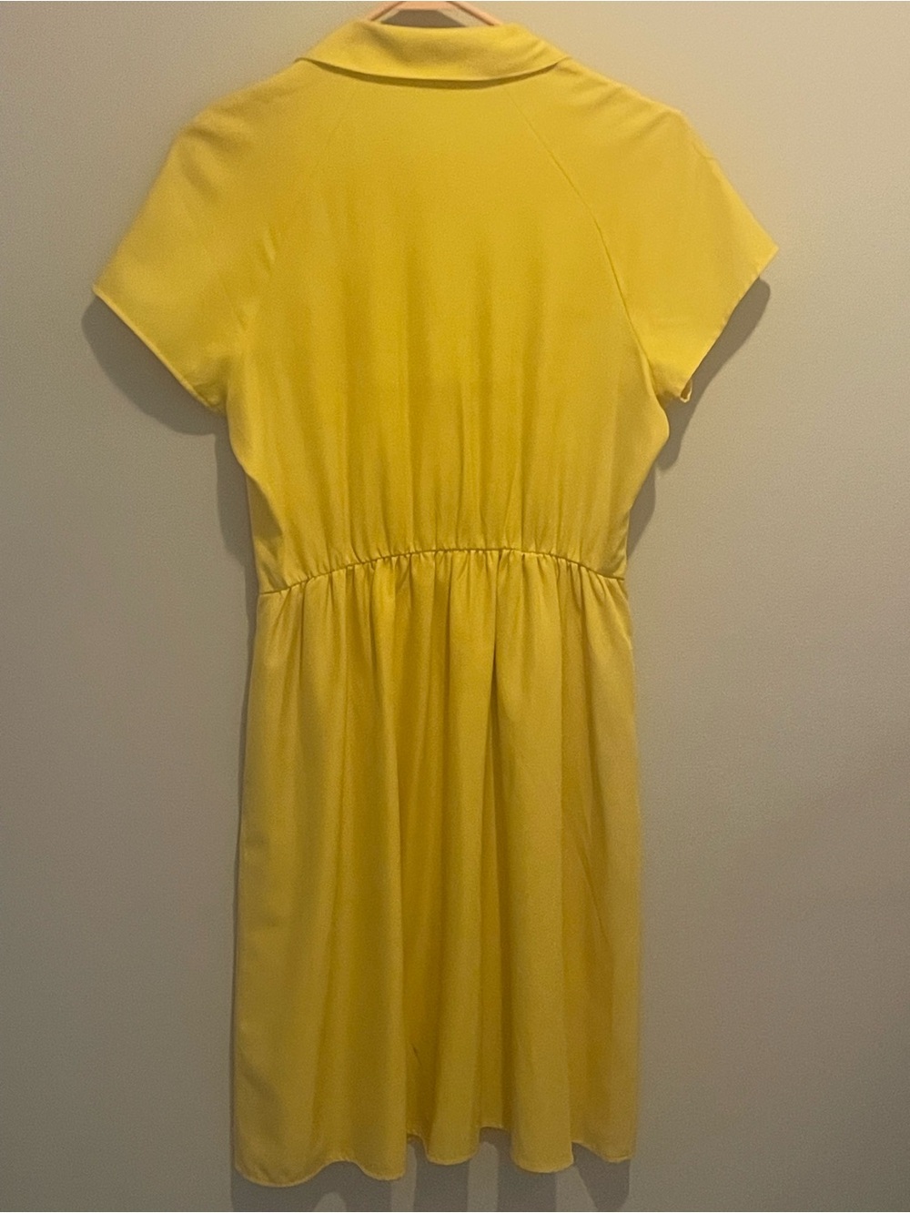 The Limited Yellow Button-Front Knee Length Shirtdress Size 4 - Picture 3 of 5